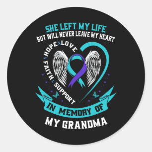 Aquamarines Lila Selbstmordbewusstsein Shirt Oma P Runder Aufkleber