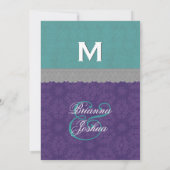 Aquamarines, lila und graues einladung (Rückseite)