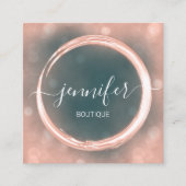 Aquamarines Logo für die Rose beruflicher Makeup-K Quadratische Visitenkarte (Vorderseite)