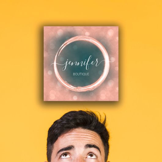 Aquamarines Logo für die Rose beruflicher Makeup-K Quadratische Visitenkarte