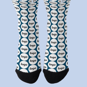 Aquamarines Logo-Geschäftsmodell Socken