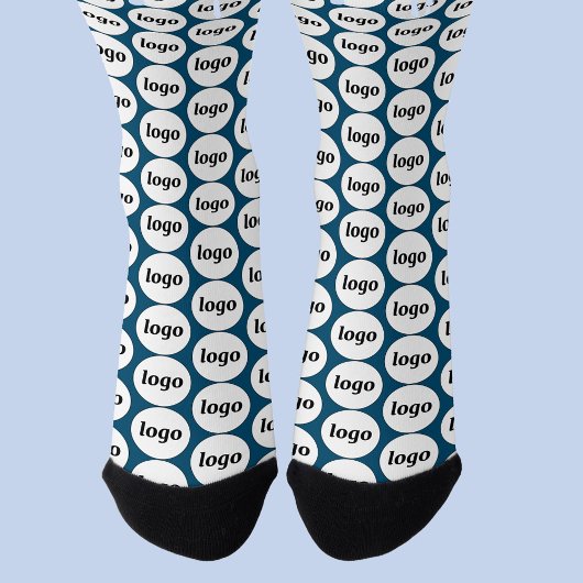 Aquamarines Logo-Geschäftsmodell Socken