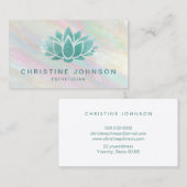 aquamarines Lotus-Logo Visitenkarte (Vorne/Hinten)