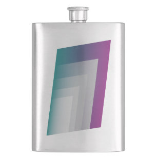 Aquamarines Magenta grau Flachmann
