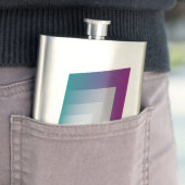 Aquamarines Magenta grau Flachmann (Beispiel)