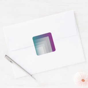 Aquamarines Magenta grau Quadratischer Aufkleber