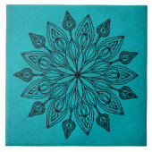 Aquamarines Mandala Tile Naturdesign Fliese (Vorderseite)