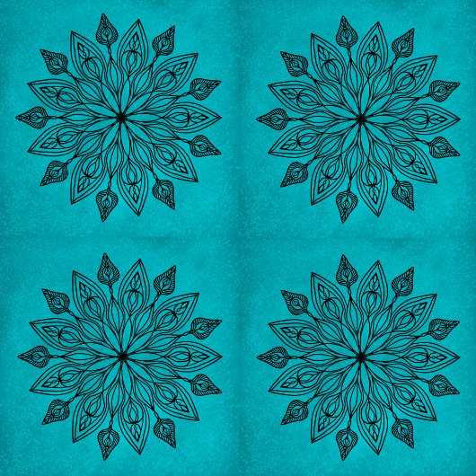 Aquamarines Mandala Tile Naturdesign Fliese
