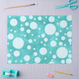 Aquamarines Marbour White Polka Dots Muster Decoup Seidenpapier