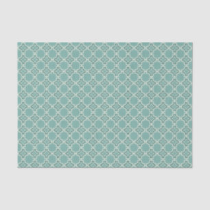 Aquamarines marokkanisches Gitter-Muster Seidenpapier