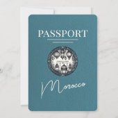 Aquamarines Marokko Passport Hochzeit Einladung (Rückseite)
