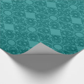 Aquamarines Medaillon-Verpackungs-Papier Geschenkpapier (Ecke)