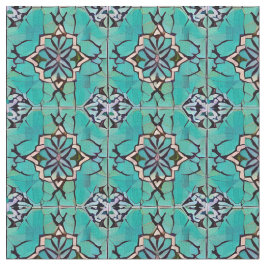 Aquamarines Medallion Toskanischer Stil Wiederholu Stoff