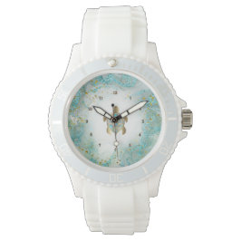 aquamarines Meeresschildkrötendesign Armbanduhr