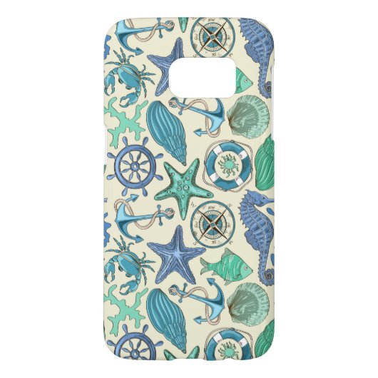 Aquamarines Meerestier-Muster Case-Mate Samsung Galaxy Hülle (Rückseite)