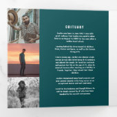 Aquamarines Meergrün, moderne Küstenlinie Dreifach-gefaltete Programmkarte (Innen Erste Seite)