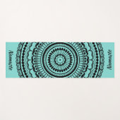 Aquamarines Mehndi Henna Mandala Yogamatte (Vorderseite (Horizontal))