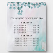 Aquamarines Menü "Eucalyptus Wellness-Center Salon Fotoplatte (Vorderseite)