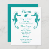 Aquamarines Menü Seepferd Wedding - Beach Nautical (Vorne/Hinten)