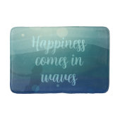 Aquamarines Mermaid-Glück kommt in Waves Custom Badematte (Vorderseite)