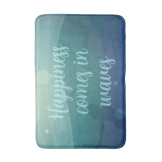 Aquamarines Mermaid-Glück kommt in Waves Custom Badematte (Vorderseite Vertikal)