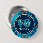 Aquamarines Mermaid Letters Pattern & Glitzer Swee Button (Vorne & Hinten)