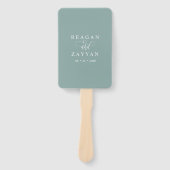 Aquamarines Minimalistisches Hochzeitsprogramm Fächer (Vorderseite)