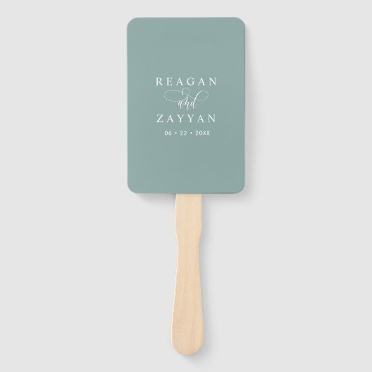 Aquamarines Minimalistisches Hochzeitsprogramm Fächer (Vorderseite)