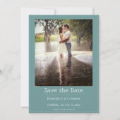 Aquamarines Minimalistisches modernes Foto Save The Date (Vorderseite)