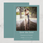 Aquamarines Minimalistisches modernes Foto Save The Date (Vorne/Hinten)