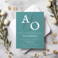 Aquamarines Minimalistisches Monogramm-Brautparty