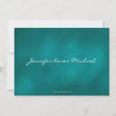 Aquamarines mit Monogramm Einladung (Rückseite)