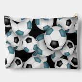 aquamarines mit Monogramm Fußball-Muster Zubehörtasche (Rückseite)