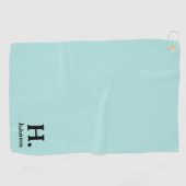 Aquamarines Mit Monogramm Golfhandtuch (Horizontal)