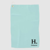 Aquamarines Mit Monogramm Golfhandtuch (Vorderseite)