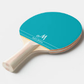 Aquamarines Mit Monogramm Ping Pong Paddle Tischtennis Schläger (Vorderseite)