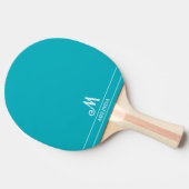 Aquamarines Mit Monogramm Ping Pong Paddle Tischtennis Schläger (Seitenansicht)