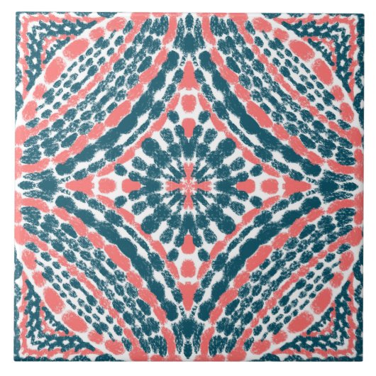 Aquamarines Mittelmeerkorallmosaik-handbemalt Fliese (Vorderseite)