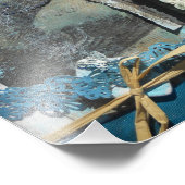 Aquamarines Mixed-Media-Produkt Liebe erstellen Fotodruck (Ecke)