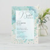 Aquamarines, modernes Brautparty drucken oder digi Einladung (Stehend Vorderseite)