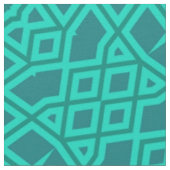 Aquamarines modernes geometrisches Muster Stoff (Nahaufnahme)