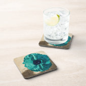 Aquamarines Mohnblumen-Untersetzer-Set Untersetzer (Rechte Seite)