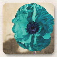 Aquamarines Mohnblumen-Untersetzer-Set