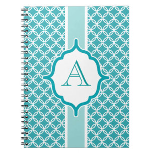 Aquamarines Monogram Journal School Notebook-Gesch Notizblock