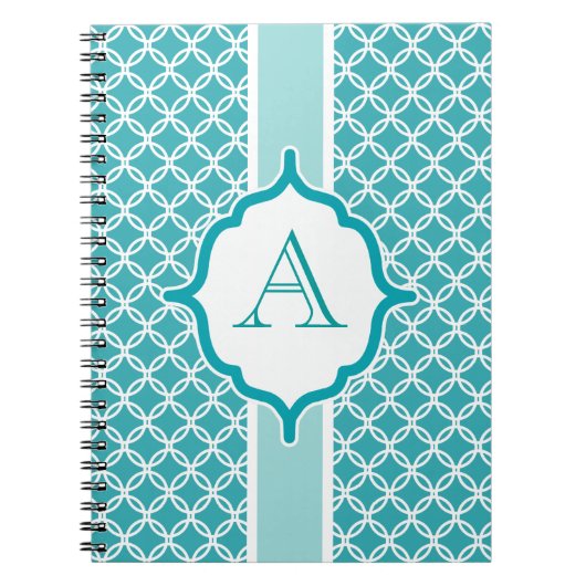 Aquamarines Monogram Journal School Notebook-Gesch Notizblock (Vorderseite)