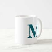 Aquamarines Monogramm, Anfängerschreiben Kaffeetasse (VorderseiteRechts)
