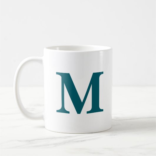 Aquamarines Monogramm, Anfängerschreiben Kaffeetasse (Links)