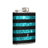 Aquamarines Monogramm der Glitzer-u. Flachmann (Rechts)