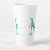 Aquamarines Monogramm, erste individuell anpassbar Milchtasse (Vorderseite)