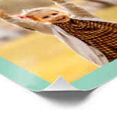 Aquamarines Monogramm mit griechischem Schlüssel 8 Poster (Ecke)